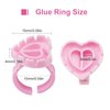 Glue Rings - Autdor 300Pcs Glue Rings for Eyelash Extensions Pink Lash Glue Rings Pigment Ring Cups Lash Glue Holder for Lash Extension Supplies Makeup Lip Microblading Supplies Nail Art