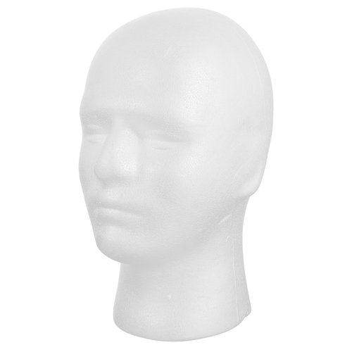 Male Foam Head Wig Model Stand White Foam Head Wig Display Wig Storage Models Display Stand for HeaHead Bonnet, Glasses Frame, Masks Model Display