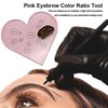 TgoBeauty Heart Cosmetic Makeup Palette Eyebrow Color Mix Ratio Tool Heart Nail Art Cosmetic Makeup Palette for Eye Brow Lip Permanent Makeup (Pink Heart Color Ratio Tool)