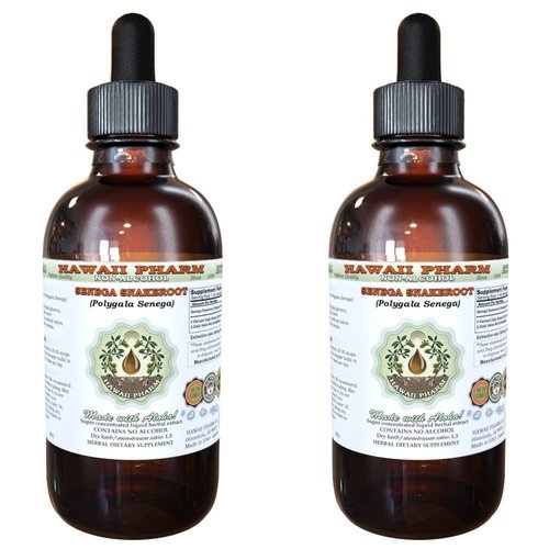 Senega Snakeroot Alcohol-Free Liquid Extract, Senega Snakeroot (Polygala Senega) Dried Root Glycerite Natural Herbal Supplement, Hawaii Pharm, USA 2x4 fl.oz