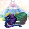 13" 3D Printed Dragon with Dragon Egg, Articulated Dragon, Red Blue Green Imperial Dragon, Dragon Fidget Toy, Home Office Decor Executive Desk Toy ID001-RBG