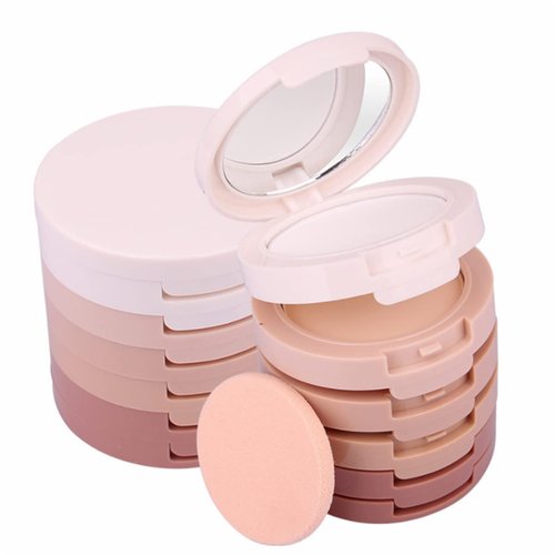 Pure Vie 5 Colors Long-Lasting Lightweight Multi-layer Matte Loose Setting Powder Pressed Powder Face Makeup Contour Palette Concealing Shading Powder Foundation for Minimizes Pores & Perfects Skin