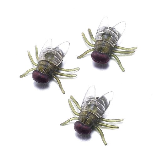 FUNLAVIE Plastic Flies Halloween Fly for Gag Gifts/Party Favors/Prank Kit -100 Pcs Green
