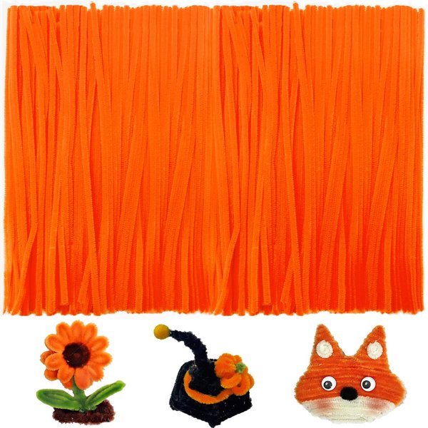 GAGANIU 200pcs Pipe Cleaners, Pipe Cleaners for crafts, Craft Supplies Chenille Stems for Art&Craft Christmas DIY projects(12inch*6mm,Orange)