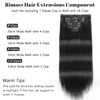 Clip in Hair Extensions Real Human Hair 140g Hair Extensions Real Human Hair Clip ins Natural Black 7pcs Straight, Rimoss Premium Soft Remy Human Hair Clip in Extensions for Women (#1B 16 Inch)