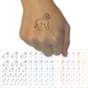 Friendly Labradoodle Pet Dog Temporary Tattoo Water Resistant Fake Body Art Set Collection - Yellow (One Sheet)