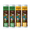 Eco Lips Mongo Kiss Organic Lip Balm 4 Pack - 100 Percent USDA Organic - Soothe, Moisturize Dry, Cracked and Chapped Lips - Made in USA (Peppermint & Vanilla Honey)