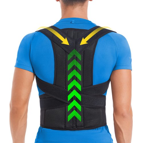 DIANMEI Posture Corrector for Women and Men, Brace for Upper and Lower Back Pain Relief, Adjustable and Fully Back Support Improve Back Posture and Lumbar Support(M, 30"-35.5" Waist)