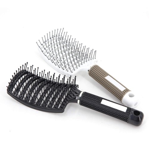 2 Pc Curved Vented Hair Brushes for Women, Eyxformula Anti Frizz Hair Detangling Brush for Long T...