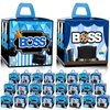 HAPPARTY BOSS Party Favor Boxes 24 PCS,Blue BOSS Boy Gift goodie boxes, boss birthday favor candy treat boxes, boss 1st 2nd birthday decorations, boss birthday party supplies