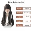 HUAISU Long Black Wig With Bangs Natural Hair Wig for Women Cosplay Wig (Black, 25inch)