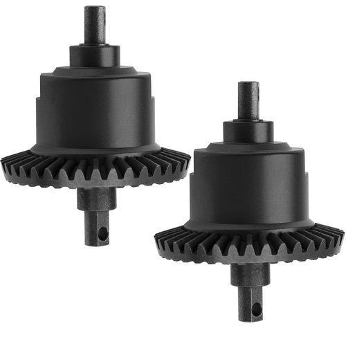 2Pcs Vgoohobby Metal Front/Rear Differential Set Diff. Complete Kit Upgrade Parts Compatible with Traxxas Slash 4X4 VXL Stampede 4X4 VXL Rustler 4X4 VXL HQ727 1/10 RC Car (Black)