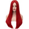 Red Wig for Women Girls Cosplay Sally, Alacos 60CM Long Straight Red Wig for Sally Costume, Red Cosplay Wig with a Free Wig Cap Perfect for Halloween Christmas Costume Show