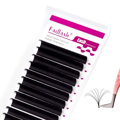 FADLASH Easy Fan Lash Extensions C D Curl Blooming Volume Eyelash Extensions 8-25mm Volume Lashes Self Fanning Eyelashes Extensions Supplies Lash Tray (0.07D, 11mm)