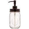 Ball Mason Jar Soap Dispenser Pump with Non-Slip Coaster, 16oz Clear Pint Ball Jar Soap Dispenser, Glass with Oil Rubbed Bronze Dispensing Lid, Rustic Farmhouse Bathroom and Kitchen Decor