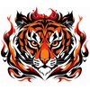 Dopetattoo Six sheets Temporary Tattoos Tiger in Flame for Men Tigers Fake tattoos for Women Neck Arm Chest