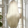 QDBOWIN QUEEN HAIR Blonde Wig Lace Front for Women Ombre Blonde Lace Front Wigs Natural Hairline Glueless Straight Hair with Baby Hair (22inch Lace Front Wig)