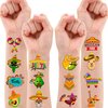 111 PCS Mexican Fiesta Temporary Tattoos Stickers Theme Birthday Party Decorations Supplies Favors Decor Taco Mexico Cinco De Mayo Pinata Tattoo Sticker Gifts For Boys Girls School Prizes Carnival