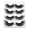 wiwoseo 25MM Lashes False Eyelashes Long Dramatic Faux Mink Fake Eye Lashes Thick Cross Fluffy Volume 4 Pairs Pack
