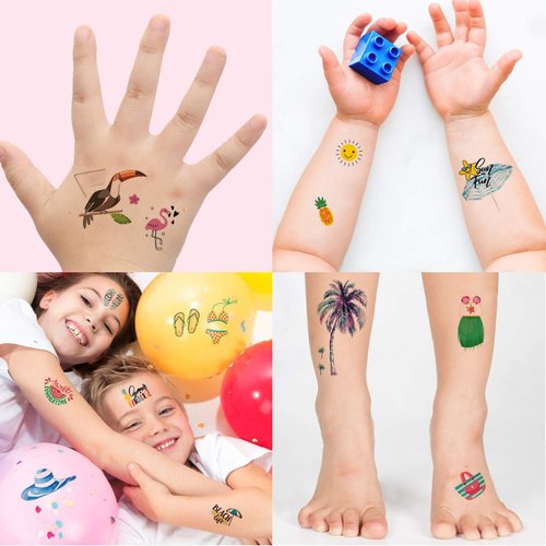 Luau Party Supplies,Temporary Tattoos Hawaiian Party Decorations,120pcs Tattoos Party Carnival Birthday Party Favors Games for Women Men Boys Girls Kids Adults