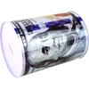$100 Dollar Bill Piggy Bank 5 7/8" Tall Coin Saving Money Currency Benjamin Franklin Tin Can Banknote Jar (1 Pack, 8 1/2" X 6")