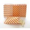 Orange Party Goody Bags (100 Pack) - Fall Birthday or Autumn Wedding Favors - Halloween Candy Buffet Paper Bags