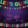 Outus Neon Party Supplies Includes Let's Glow Banner 20 Pieces Neon Paper Tassels and Neon Triangle Flag Glow in The Dark Party Supplies Bunting Party Hanging Decorations for Halloween Birthday Party