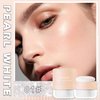 QIUFSSE Body Hair Glitter Powder Highlighter Makeup Powder Polvo de Hadas Natural Enhance Facial Contours Lightweight Long-lasting Shimmer Face Body Makeup-Pearl White