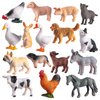 Flormoon 16Pcs Small Animals Figures, Realistic Farm Animals Toys for Cupcake Toppers, Learning Educational Toys, Birthday Party Favors Gift for Kids