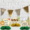 Safari Jungle Animal Honeycomb Centerpieces Wild One Baby Shower Decorations Jungle Safari Table Centerpieces Decorations One Birthday Party Supplies Sign, 9 Pcs
