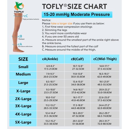 TOFLY® Thigh High Compression Socks for Women & Men, Closed Toe 15-20mmHg Graduated Medical Compression Stockings with Silicone Band, Opaque Support Stockings for Varicose Veins, Edema, DVT,Black XL