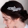 BERYUAN Simple Crystals Hair Comb for Women Girls Bride Hair Comb Multi-Color Comb Green