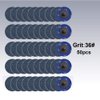 Tshya Quick Change Grinding Disc, 50 Pcs 2 inch Sanding Discs, Zirconia Coated Roll Lock Disc for Surface Prep (36 Grit)