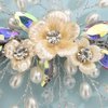 Rumtock Pearl and Flower Gold Hair Clip for Wedding Brides Bridesmaid Flower Girls Handmade Hair Piece (Gold)