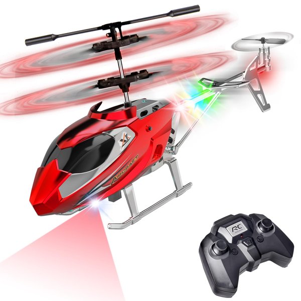 TERRAMUS Remote Control Helicopter for Kids,Altitude Hold RC Helicopters with Gyro & LED Light,2.4GHz Radio Controlled Aircraft Indoor Toy with 3.5 Channel,High&Low Speed,Gift for Boys Adults Beginner