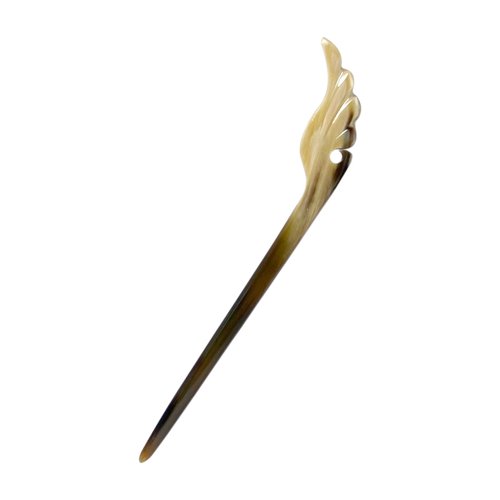 Handmade Buffalo Horn Hair Fork, Chopstick Hair Pins for Long Hair, Chignon, Accessories, Anti-Static Pocket Hair Stick, Gift For Women Mom Wife Daughter Girl, Mothers Day, Birthday (Wave)