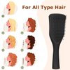 SHINLEA Detangler Hair Brush for Wet & Dry Hair, No Tangle Wave-shaped Soft Bristle Hairbrush for Reduces Breakage, Lightweight Travel Brush Detangling All Hair Types, Black