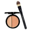 EVE PEARL HD Dual Foundation Full Coverage Long Lasting Non Greasy Vitamin E Skincare And 101 Foundation Brush Set Makeup Kit (Light)