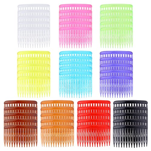 Lawie 50 Pack Clear White Black Colorful Small Plastic Side Hair Combs 14 Teeth Slide Hair Barrette Clips for Women Bridal Wedding Veil Comb DIY Crafts Decorative Headpiece French Updo Bun Accessories