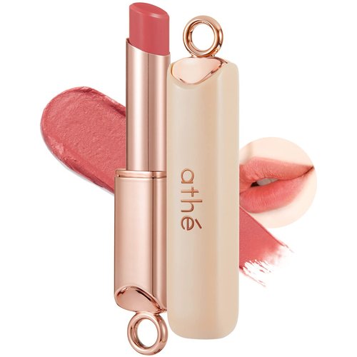 ATHÉ Authentic Airy Lip Balm 06 HAZE, Korean Vegan Color Lip Blam, Flake-Free Slim Fit Lips, Silky Powdery Finish & Air-like Blurring with Vibrant Colors, 0.11oz.