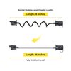 Oyviny 4 Way Flat Trailer Extension Coiled Cable 3 Feet 4 Pin Male and Female Wiring Harness Adapter 36" Stretchable Coiled Extension Wiring Cable with Dust Cover Plug & Play Connector 18 Guage