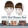 BARSDAR Real Human Hair Clip in Bangs - Thick Human Hair Bangs Clip in for Women - Brown Hair Bangs Extensions Clip in Real Human Hair Bangs Clip on Fringe Hairpieces Daily - Golden Chestnut Brown