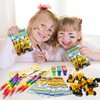 72 Pcs Construction Coloring Book with Crayons Bulk，Truck Car Party Favors Goodie Bags Fillers,Tractor Birthday Party Supplies Face Stickers Tattoo Prizes Gift for Engineering Vehicle