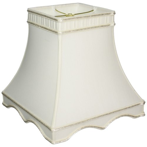Royal Designs Square Bell with Gallery Designer Lamp Shade, White, 7 x 12 x 12.5
