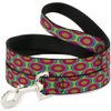 Dog Leash Ogee Lime Blue Fuchsia Orange 4 Feet Long 0.5 Inch Wide