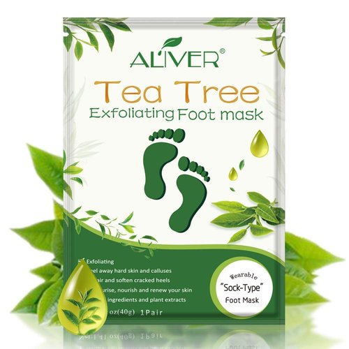 Foot Peel Mask 3 Pack， Exfoliator Peel Off Calluses Dead Skin Callus Remover，Baby Soft Smooth Touch Feet-Men Women (Tea Tree)