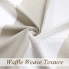 WEST LAKE Taupe Waffle Fabric Shower Curtain Vertical Stripe Farmhouse No Hook Water Resistant Bath Room Curtain for Hotel Spa Bathtubs 70" Wx72 L Tan and White
