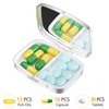 Nipichsha Pill Box, Small Pill Case for Purse & Pocket, Cute Medicine Organizer Travel Pillbox, Portable Pill Container Holder to Hold Vitamins, Medication, Fish Oil and Supplements, Colorful Marble