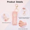 WADORN Chapstick Keychain Holder, 6.3 Inch PU Leather Clip-on Lipstick Organizer Pouch Portable Lip Balm Sleeves Holder with Keychain Lip Gloss Holder Storage Women Travel Outdoor Accessories, Pink