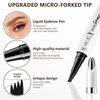 Atnadov Eyebrow Pen Waterproof Eyebrow Pencil Natural Simulation Eyebrow Pencil for women's professional makeup with 4 Fork Tip for Natural-Looking Hair-Like Defined Brows, Last All-Day (Gray)